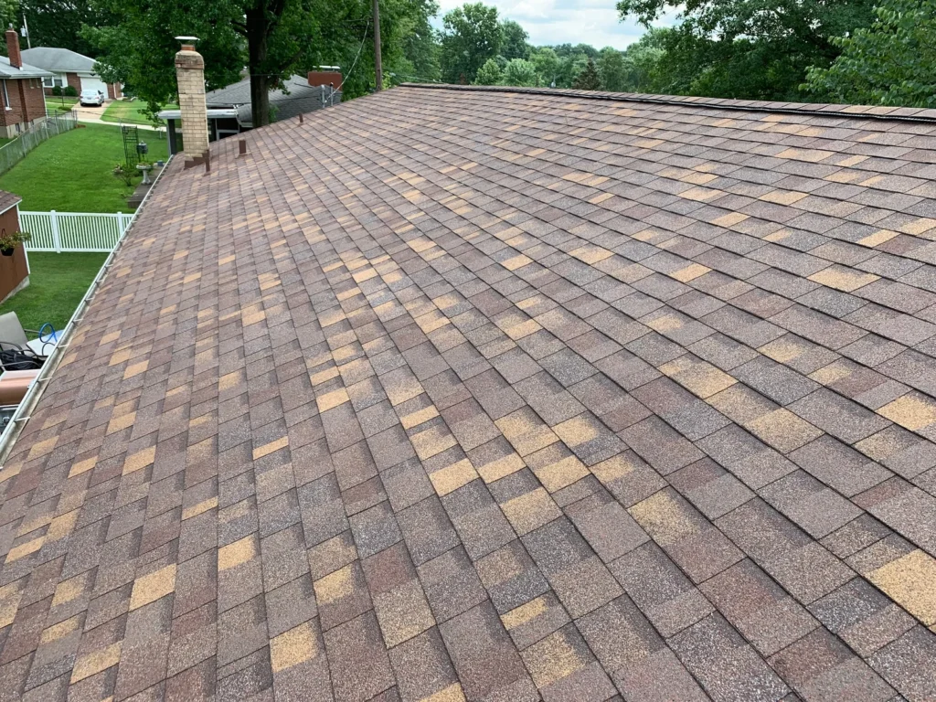 New shingle roof installed in Sunset Hills, MO by Meridian Roofing and Renovation