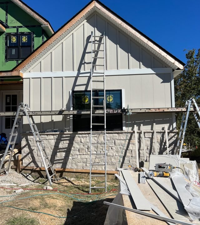 Meridian Roofing and Renovation team repairing a roof in St. Louis, MO.