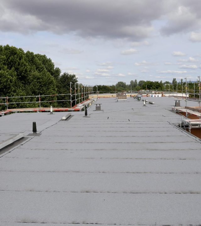 Flat roof installation by commercial roofing in Chesterfield, MO